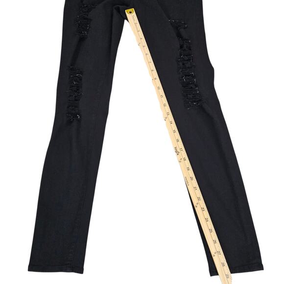 Frame Jeans Womens Size 28 Black Le Skinny de Jeanne Stretch Distressed Casual - Picture 14 of 16